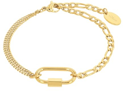 s.Oliver Armband Edelstahl Damen Armschmuck, 17+3 cm, Gold, Kommt in Schmuck Geschenk Box, 2033904