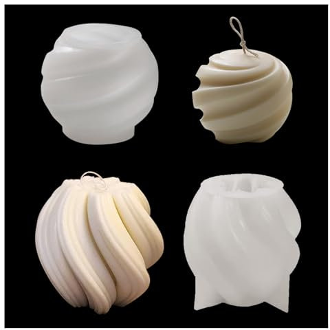 2 Stück Spiralkerzen-Silikonformen - Geometrische Kerzenformen zum Gießen von Duftkerzen, Seifen, Spiral Swirl Candle Moulds.