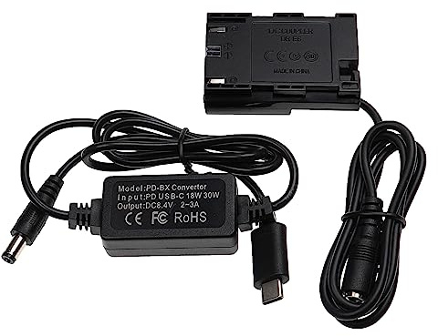 vhbw USB Netzteil Ersatz für Canon ACK-E6 für Kamera | Digitalkamera + normal decodierter DC Kuppler (Ersatz für DR-E6), 2m