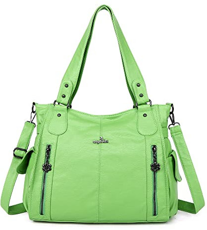 Angel Kiss Handtaschen für Damen, Hobo-Geldbörse, geräumig, lässig, Schultertaschen, PU-Tragetasche, Umhängetasche für Damen, Grasgrün