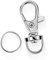 30 Stück drehbare Karabinerverschlüsse, Lanyard Karabinerhaken Karabinerverschluss Schlüsselketten-Clip, Large, 30pcs (groß) Silber