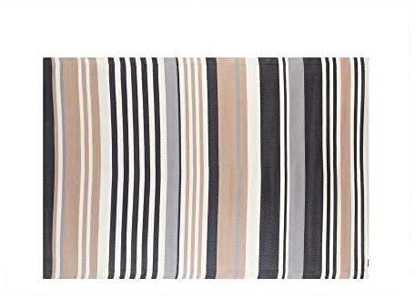 LOLAhome Tapis de Jardin à Rayures Chios Durable en polypropylène tressé Beige, 140 x 200 cm