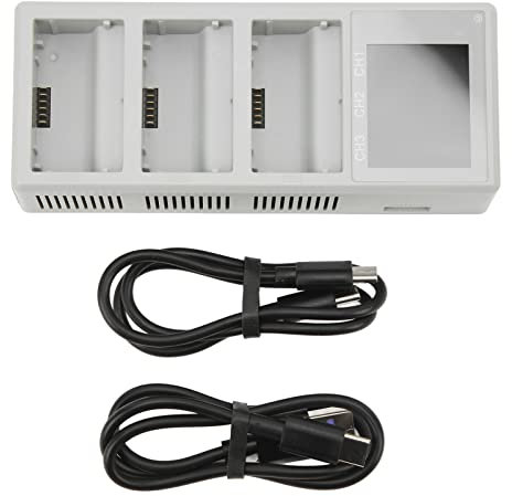 VBESTLIFE Drohnen-Akku-Ladestation, 2-Wege-Unterstützung 3 Batterien USB-LCD-Display-Ladegerät für DJI Mini 3 Pro Mini 3