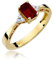 Damen Ring mit Granat 585 14k Gold Gelbgold Edelstein Diamanten Brillanten
