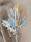 Dried Flower Cake Topper Spear Palm Bouquet (Blue and Gold Style 1)