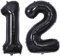 Vthoviwa 40 Zoll/18 Farbens Luftballon Zahlen 12/21 Schwarz, Helium Luftballon 12/21. Geburtstag Foil Ballon, 0123456789,10-19,20-25,30,40,50,60,70,80,90, Folienballon 12/21 Party Dekoration