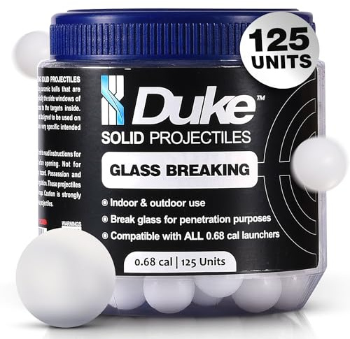 Duke Kinetic - Proyectiles de Calibre 68, 68 Bolas de autodefensa de Calibre, 68 Bolas de plástico Duro de autodefensa de Calibre 68, no letales, 125 Unidades