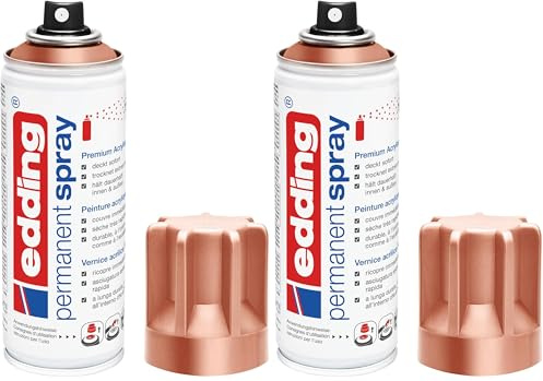 Edding 5200 Spray Permanente, Rame Prezioso Opaco, 200 Ml, Vernice Acrilica Premium per Dipingere e Decorare Vetro, Metallo, Legno, Ceramica, Plastica, Tela, Smalto Acrilico, Vernice Spray