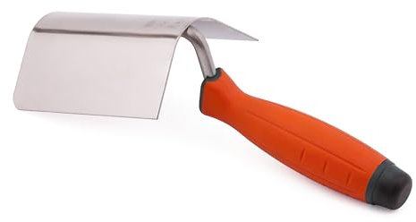 MIVOS Llana para esquinas 120 x 95 mm - Llana redonda - Llana para bordes - Llana para esquinas interiores de acero inoxidable - Llana para esquinas interiores y exteriores con empuñadura suave