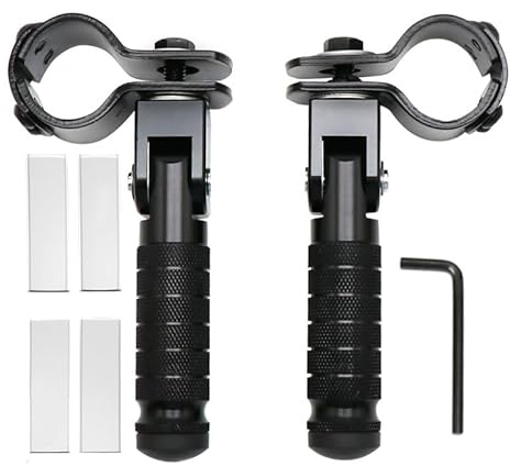 M8 Moto 90 Degrés Repose-pieds Pliables Repose-pieds Avant et Arrière Pliants à (Noir)