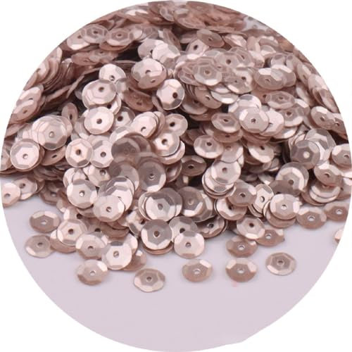 1 Pack Pailletten zum basteln,Pailletten 6mm,Lose Pailletten,Handwerk Pailletten Spangles,für DIY Herstellung,Kleidung,Basteln Kunsthandwerk,Nähen,Hochzeitsdekor,ca.1000 pro Paket,Leichter Champagner