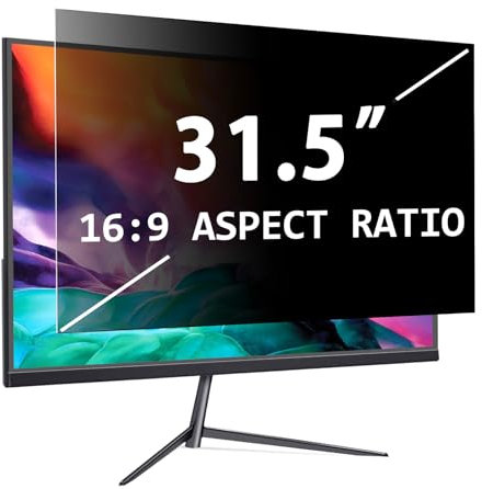 PYS 31.5 Zoll Monitor Blickschutzfilter für Computer 16:9 Seitenverhältnis, Anti-Blaulicht Blendfrei Abnehmbare 31,5 Privacy Screen Bildschirmschutzfolie Monitor Sichtschutzfolie