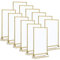 MARMODAY Acrylic Sign Holders With Gold Edges, Double Sided Table Number Frame for Weddings, Clear Restaurant Signs, Photo and Menu Holder 4 x 6 Inch (12 Pack)