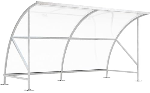 kaiserkraft | Fahrradüberdachung | aus Polycarbonat | BxT 4130 x 2100 mm | Silber