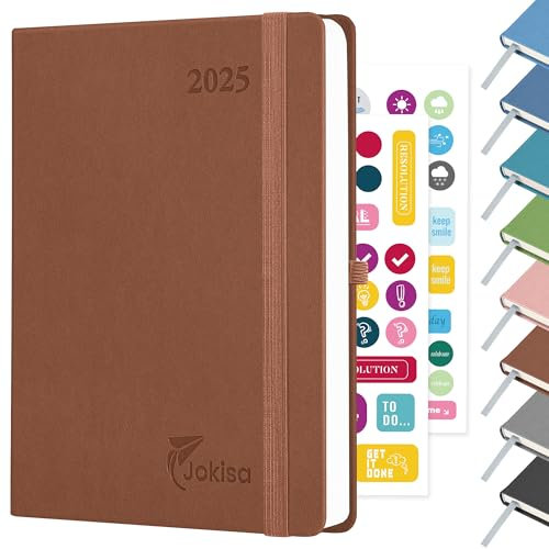 Jokisa Kalender 2025 Wochenplaner, Terminplaner 2025 als Semesterplaner ca. A5 (22 x 16 cm), 12 - Monate Terminkalender, Planer 2025 für Büro Schule Organizer