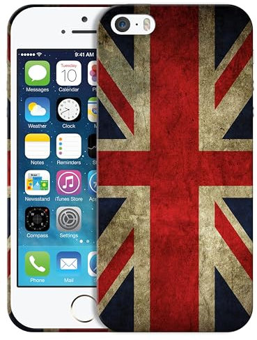 GlamCase for iPhone 5 / 5S / SE 1st Gen, iPhone 5 / 5S / SE 1st Gen Case - UK Flag Design Printed Slim Fit Cute Plastic Hard Protective Designer Back Case for iPhone 5 / 5S / SE 2016 Multicolor