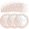 AHPYEUHK 50 Pack Paper Plates and Napkins - 25 * 7inch Party Dessert Plates & 25 * 6.5inch Napkins for Birthday, Baby Showers and Wedding Party Decorations (Rose Gold)