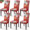Eozakavod Stuhlhussen 6er Set, Elastische Stuhlbezug Universal Esszimmerstuhlbezüge Abnehmbare Waschbare Stuhlabdeckung Xmas Stuhlbezüge Schwingstühle Hussen für Deko Supplies (Weihnachtsmann, 6er)