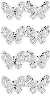 4 Jeux de serre-taille papillon pour des pantalons plus serrés, boutons en denim pour les jeans lâches, pinces à pantalon ajustables, pas de couture nécessaire