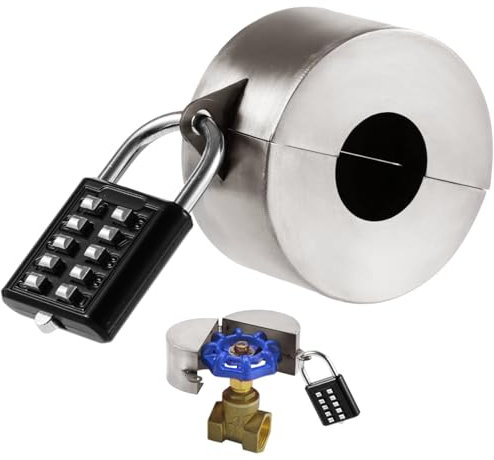 Outdoor Tap Lock, Water Spigot Lock, Gate Valve Lock, Anti Theft Stainless Steel Tap Cover with Coded Padlock, Keyless Garden Hose Latch Lock