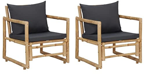 Buzaza Gartenstühle mit Kissen 2 STK. Bambus Gartenhocker Klappbar Fauteuil Camping
