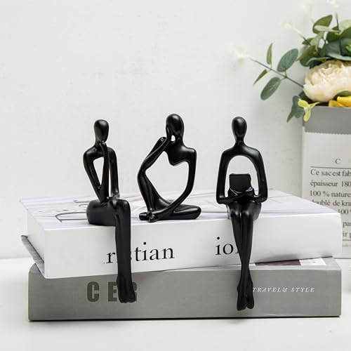 Prettidecor Thinker Statue, Akzente, Heimdekoration, Denker-Skulpturen, Bürodekoration, moderne abstrakte Dekoration auf Regal, Tisch, Schreibtisch für Wohnzimmer, Büro, Schlafzimmer