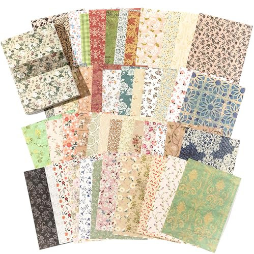 100 Blätter Vintage Scrapbooking Papier und Blume Bastelpapier für Journal, Fotoalbum, Kalender, Notizbuch, Tagebuch DIY Dekoration