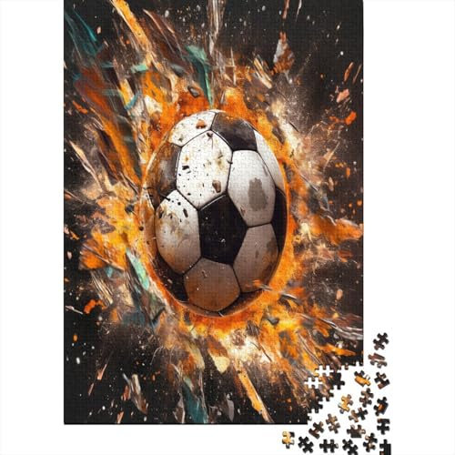 2025 Hölzern Puzzle 3D Fußball Soccer, Familienurlaub-Puzzle 1000 Teile Puzzles, Puzzles,HausdekoRatteion, Erwachsene
