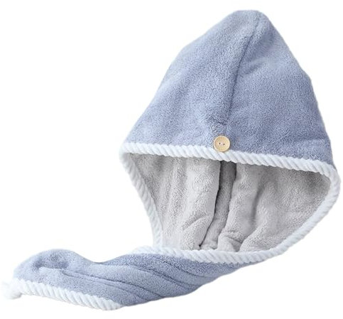 LUOFENG Doppellagige Haartrocknungskappen Verdickte Korallen Fleece Haartrocknungskappen für schnelle und sanfte Haarpflege Haartrockentuch