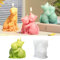 Moldes de silicona para fundición, 2 piezas 3D para perros, velas, moldes de silicona para animales, moldes de silicona para fundición, molde de silicona para velas de yeso, cera de soja, perro