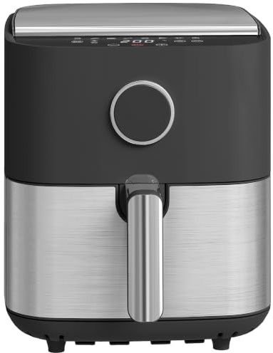 HOMCOM Friggitrice ad Aria 8L, Air Fryer 1700W con 8 Programmi, Nero