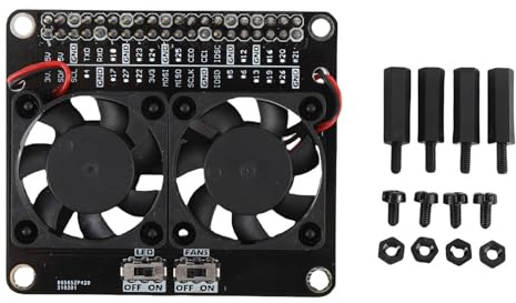 Annadue GPIO Expansionsplatine mit Dual Cooling Ventilatoren für 4B/3B+/3B/3A+, Niedriges Strom GPIO Modul mit Unabhängiger Lüfterkontrolle