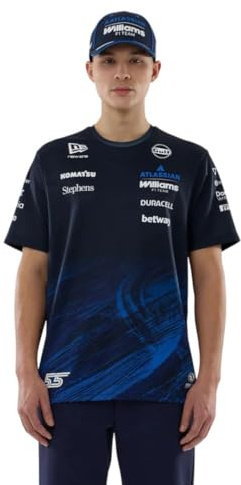 New Era Williams Racing F1 Team Offizielle Kollektion 2026 Team Tech Carlos Sainz Drivers T-Shirt Shirt Tee Jersey Navy Blue