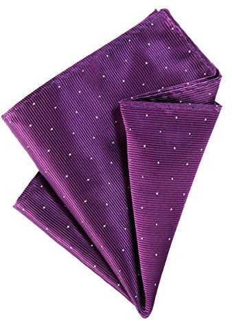 DonDon Herren Hanky 25 x 25 cm edles Einstecktuch für feierliche und besondere Anlässe lila mit silbernen Punkten