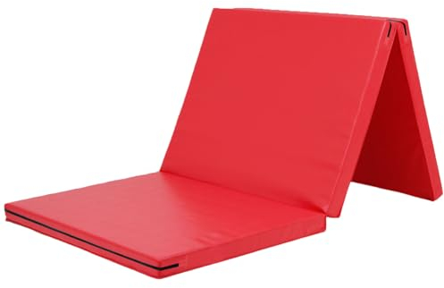 KaRaDaStyle Gymnastikmatte, faltbar, Stretch-Matten, 180,3 x 78,7 x 5,1 cm, Übung, Muskeltraining, Kinderspiel, horizontale Barmatte, Yoga, Sport, schalldicht, Heimgebrauch (rot)