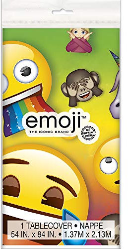 Kunststoff-Tischdecke - 2,13 m x 1,37m - Rainbow Fun Emoji-Party