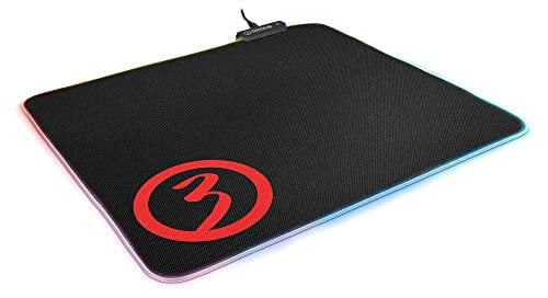 Tapis de souris de jeu Ozone Level Pro Spectra -OZGLPROSPECTRA- Tapis de souris RVB de grande taille, contrôleur d'effets + 3 modes d'éclairage, base en caoutchouc, bord et câble renforcés, USB, noir.