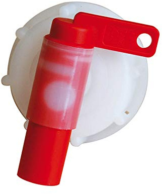 Fronttool Auslaufhahn DIN61 | Dosierhahn für 60mm Gewinde & 15-60L Kanister | Zubehör zur Ablaufregulierung | Einfache Dosierung durch ON/OFF Markierung | Ideal für Chemie, Garten & Industriegebinde