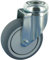 Rollentechnik Apparaterolle Lenkrolle ohne Feststeller Rad Thermoplastischer Gummi 100x30 mit Kugellager & Rückenloch Bauhöhe 132mm Tragfähigkeit 80 kg