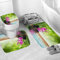 Badezimmer Vorleger 3-Teiliges Lila Orchidee Und Zen Stein Badteppiche Die Badematte Waschbar Badematte Matten Sets Saugfähige Teppich Badteppiche Toilettensitzbezug Mat U-Förmige Matte(45X75 Cm)