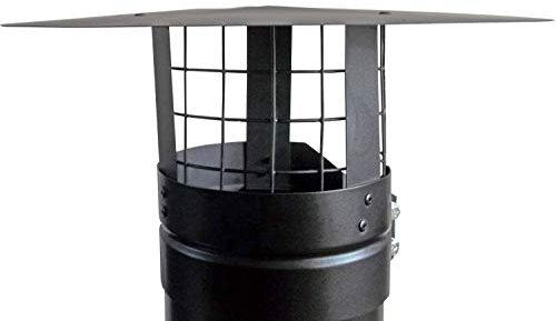 FOXY METAL FABRICATION BOLT ON CHIMNEY COWL WITH BIRD GUARD TO FIT 6''/150MM FLUE PIPE,CHIMNEY CAP MATT BLACK/SINGLE WALL FLUE PIPE ONLY,BE SURE TO MEASURE YOUR FLUE PIPE BEFORE PURCHASE.
