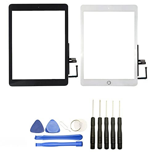 Visiodirect® Vitre écran Tactile Compatible avec IPad 6 A1954 A1893 Taille 9.7 Noir + Kit Outils