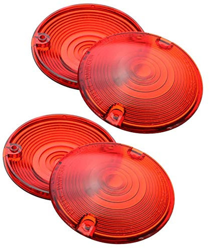 ZYTC 3 1/4 Motorrad Blinker Linsen Kit Rote Linse Pack von 4