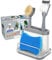MR.SIGA Sink Caddy, Kitchen Sink Organizer Sponge Brush Holder with Drip Tray, White & Gray