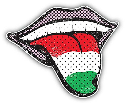 20cm! Hochwertiger Kühlschrank-Auto-Aufkleber Sticker Cartoon Comic Ungarn Maul Flagge Fahne UV&Waschanlagenfest Decal