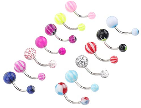 Lurrose 100 Stk Bauchnabelringe Acryl-bauchpiercing-schmuck Kleiner Bauch Acylischer Bauch Nippelpiercing Schmuck Bauchnabelpiercing Schmuck Schlangen-bauchnabelring Frau Damen Nabelschnur