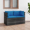 Mogou Garten-Palettensofa 2-Sitzer mit Kissen, Lounge Sofa Outdoor, Garten Loungemöbel, Gartensofa, Outdoor Couch, Gartenlounge, Outdoor Möbel Sofa, Kiefer Massivholz