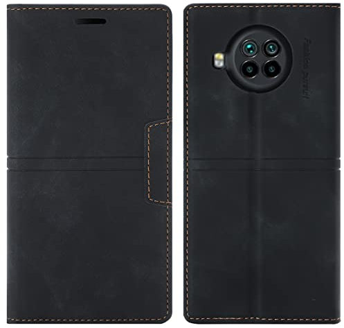 OKZone Kompatibel mit Xiaomi Mi 10T Lite 5G Hülle, Handyhülle Wallet PU Leder Kartenfach Magnet Klappbar Schutzhülle Xiaomi Mi 10T Lite 5G Hülle Flip Case Cover Stoßfest Klapphülle Etui (Schwarz)
