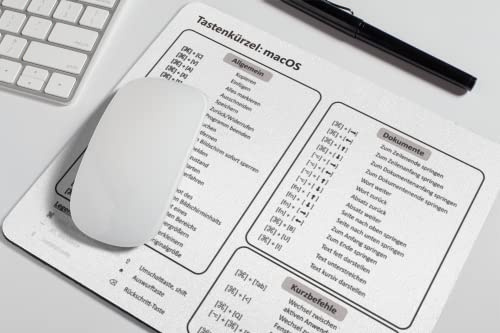 Generisch Mauspad Tastenkürzel macOS | Shortcuts Mac weiß