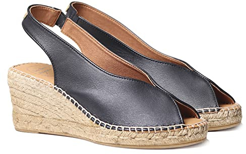 Toni Pons Women's Leather Espadrille - Laila-P - Black, 9 UK - 42 EU